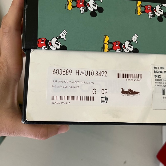 NIB Gucci Men’s Mickey Mouse GG Supreme Slip On Loafer Shoe Size 9G US 9.5. - Picture 12 of 14